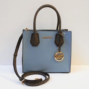 Michael Kors Mercer Medium Messenger Bag MK Brown Blue